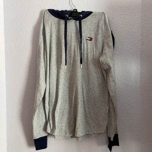 Tommy Hillfiger light weight grey and navy hoodie